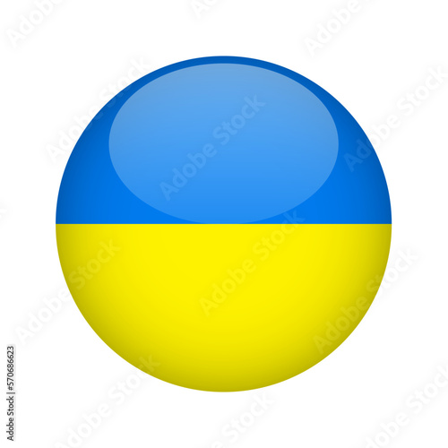 Flag of Ukraine button. Design element for websites, applications. Vector illustration isolated on white background