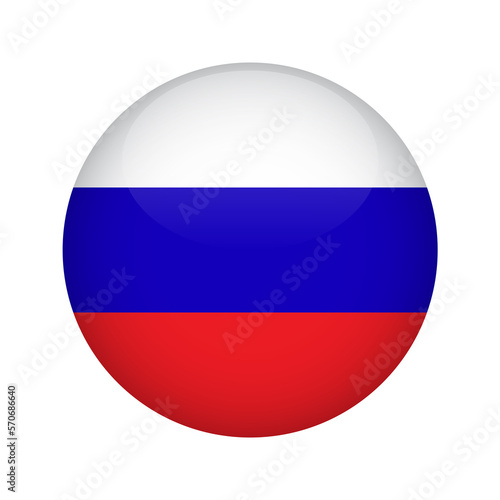Flag Russian button. Design element for websites, applications. Vector illustration isolated on white background