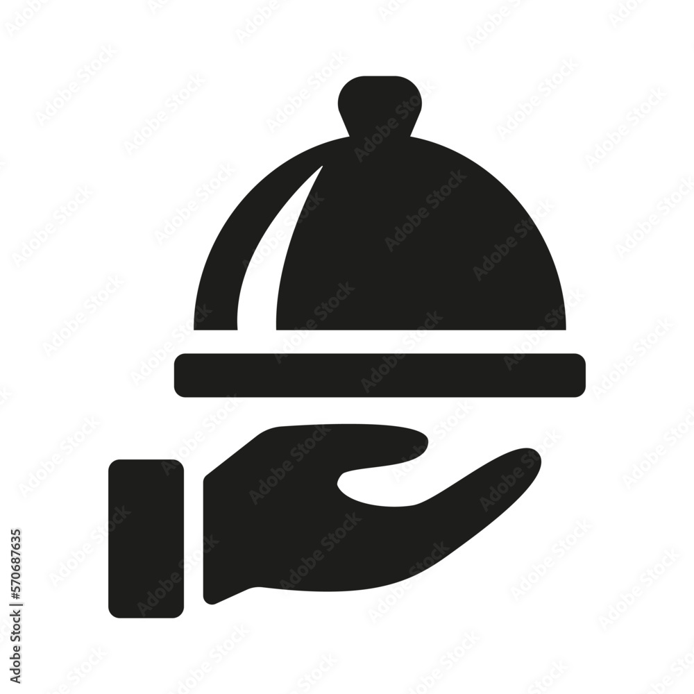 Serving food icon on white background. Serving food icon on white background.