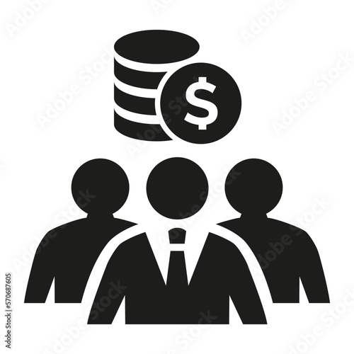 Investors or sponsors team icon on white background.