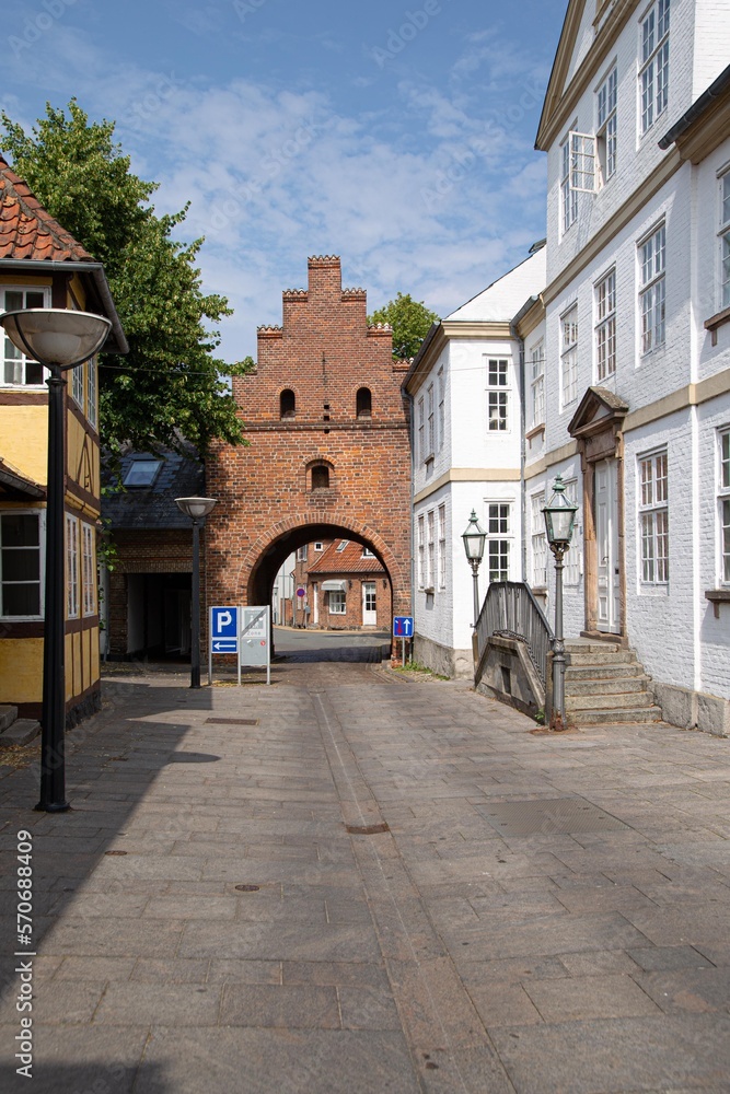 The old city port of Faaborg in Denmark