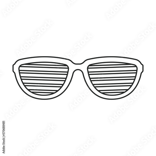 Sunglass vector icon.Outline vector icon isolated on white background sunglass.