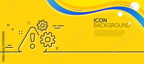 Warning line icon. Abstract yellow background. Attention triangle sign. Caution alert symbol. Minimal warning line icon. Wave banner concept. Vector