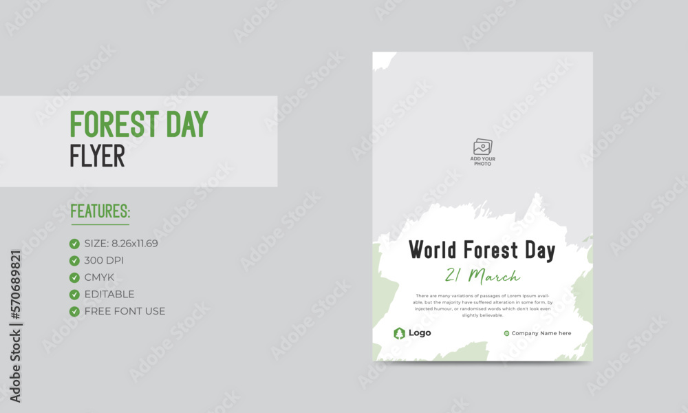World forest day flyer template nature forest poster design World forest day flyer template nature forest poster design