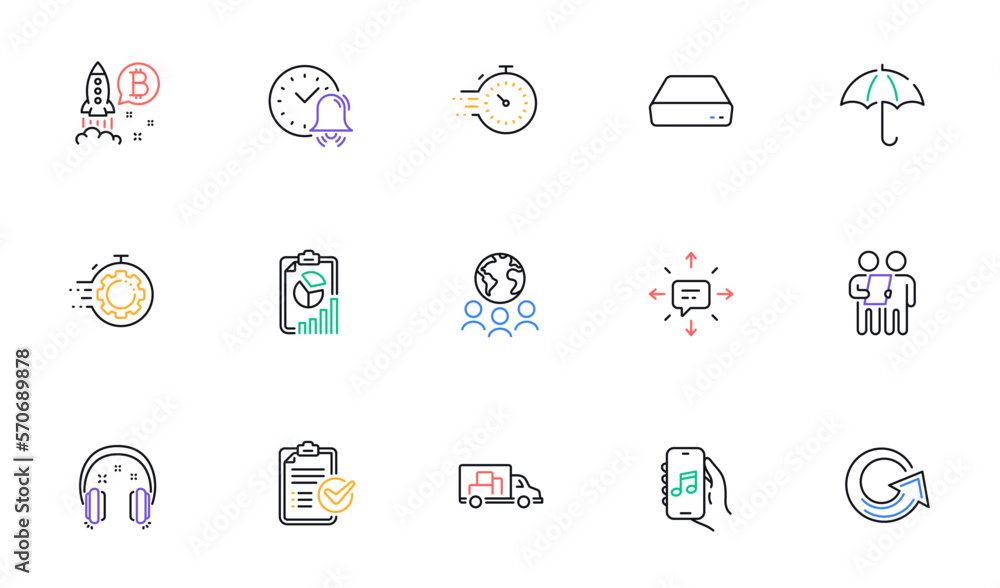 Sms, Headphones and Survey line icons for website, printing. Collection of Seo timer, Reload, Mini pc icons. Bitcoin project, Music app, Report web elements. Timer, Survey checklist, Umbrella. Vector Sms, Headphones and Survey line icons for website, printing. Collection of Seo timer, Reload, Mini pc icons. Bitcoin project, Music app, Report web elements. Timer, Survey checklist, Umbrella. Vector