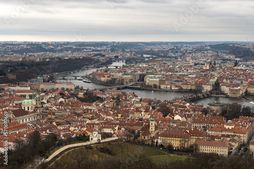 Panoramic aerial views of the city of prague © servando