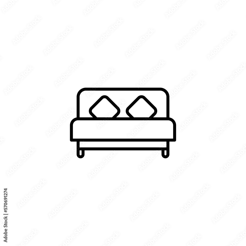 Bed flat vector icon. Hotel flat vector icon. Lodging flat vector icon Bed flat vector icon. Hotel flat vector icon. Lodging flat vector icon