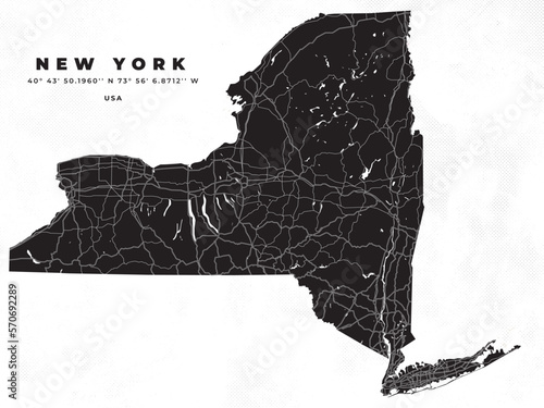 New York map vector poster flyer
