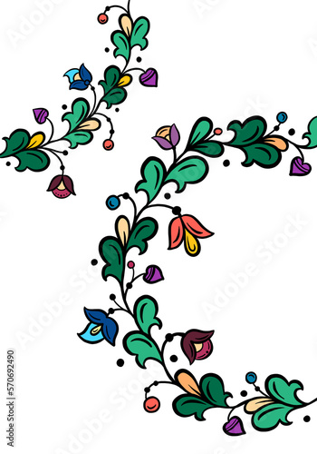 Wallpaper Mural floral frame in Russian style on a white background Torontodigital.ca