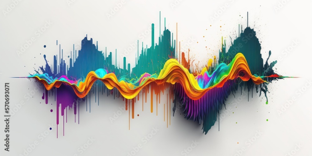 Colorful 3D Soundwave on White Background 4 Colorful 3D Soundwave on White Background 4