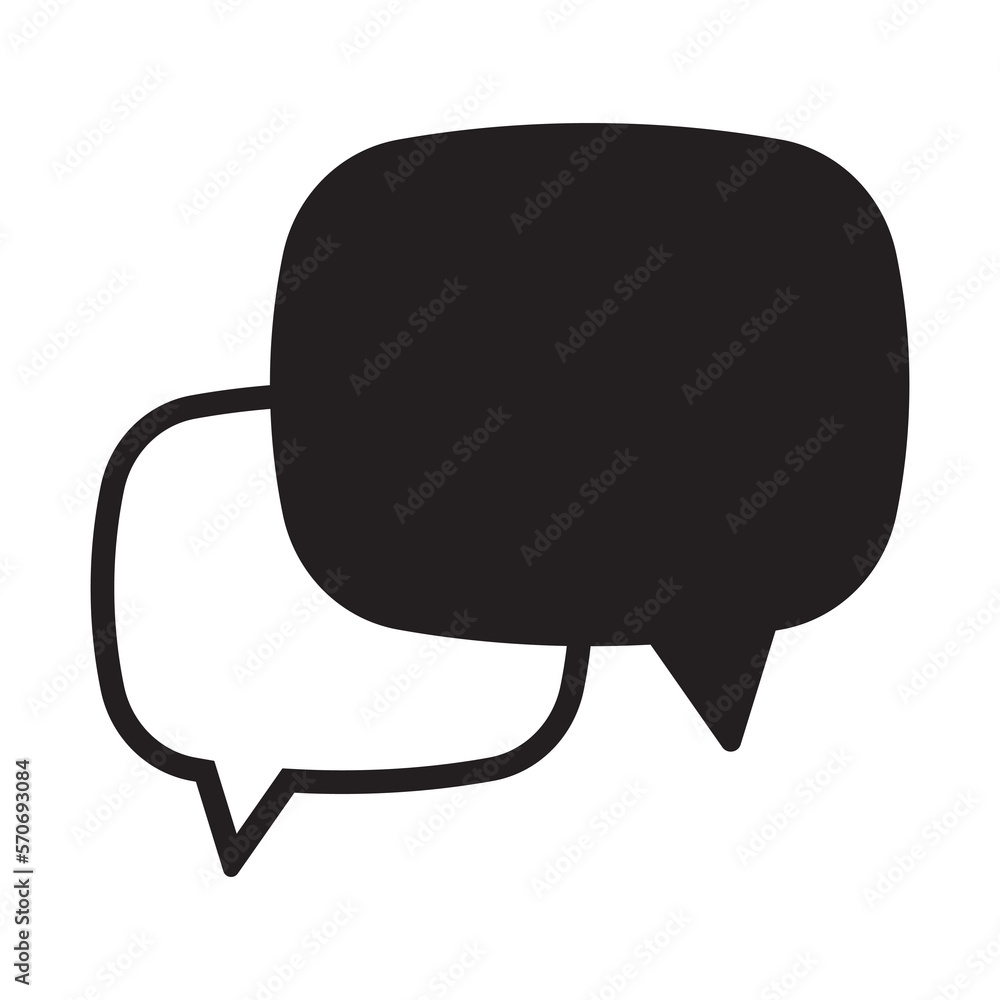 Naklejka premium Chat icon vector isolated element. Talk bubble speech sign. Blank bubble vector icon. Message vector icon.