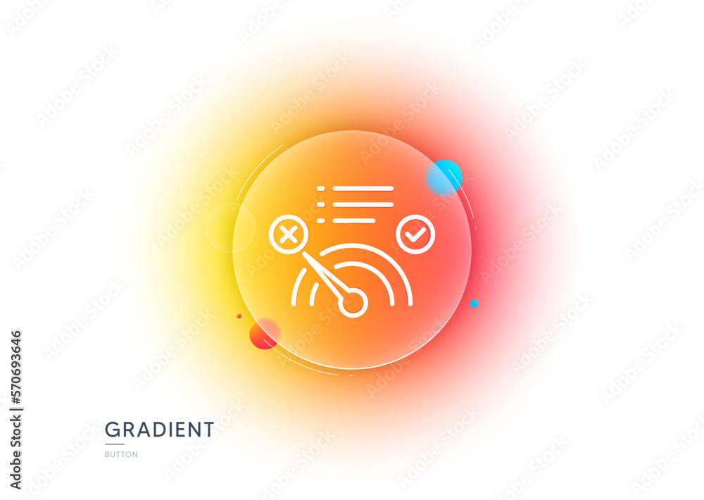 Reject bandwidth meter line icon. Gradient blur button with glassmorphism. No internet sign. Speedometer symbol. Transparent glass design. No internet line icon. Vector Reject bandwidth meter line icon. Gradient blur button with glassmorphism. No internet sign. Speedometer symbol. Transparent glass design. No internet line icon. Vector