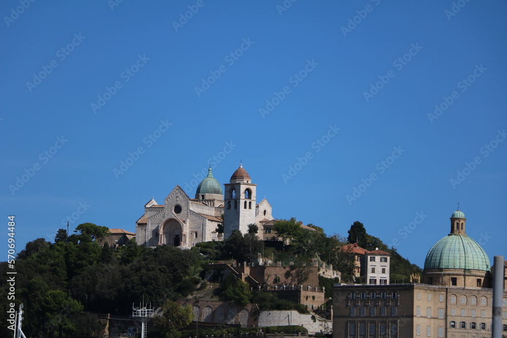 View to Ancona Cathedral and National Archaeological Museum in Ancona, Italy