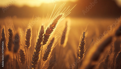 Sun-kissed Fields  The Beauty of Backlit Wheat  generated by IA