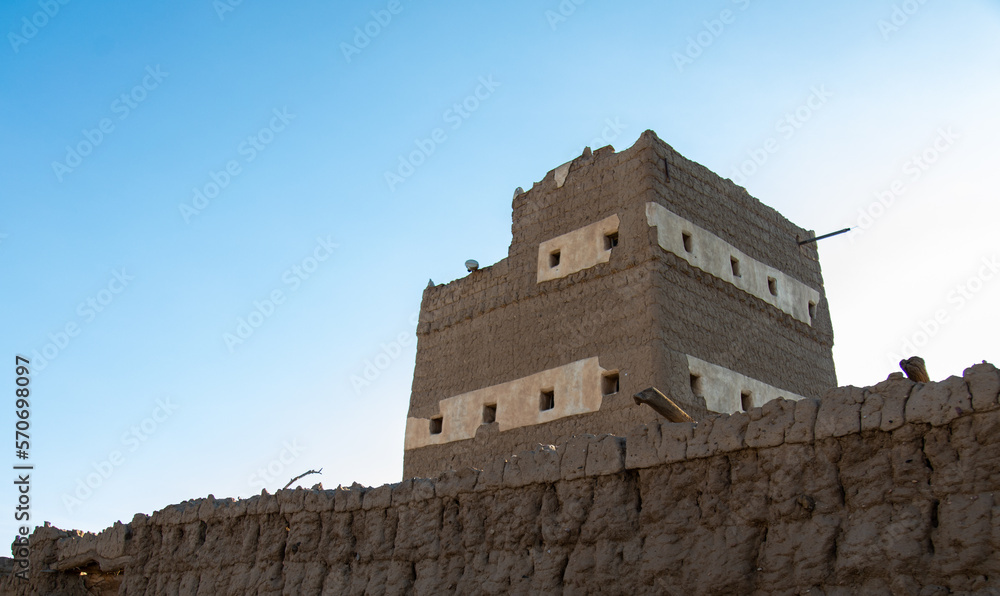 wall of old mud in asir region, Saudi Arabia