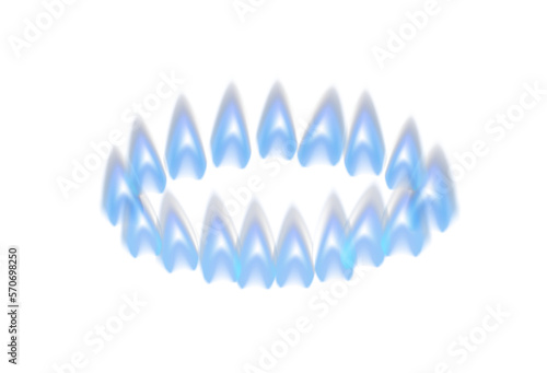 Gas, blue flame or burner. Flames stove. Png