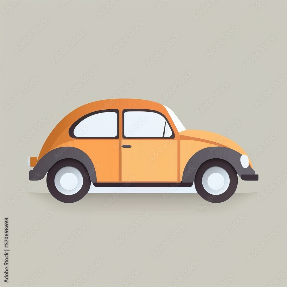 Simple minimalist icon, generative ai, car 