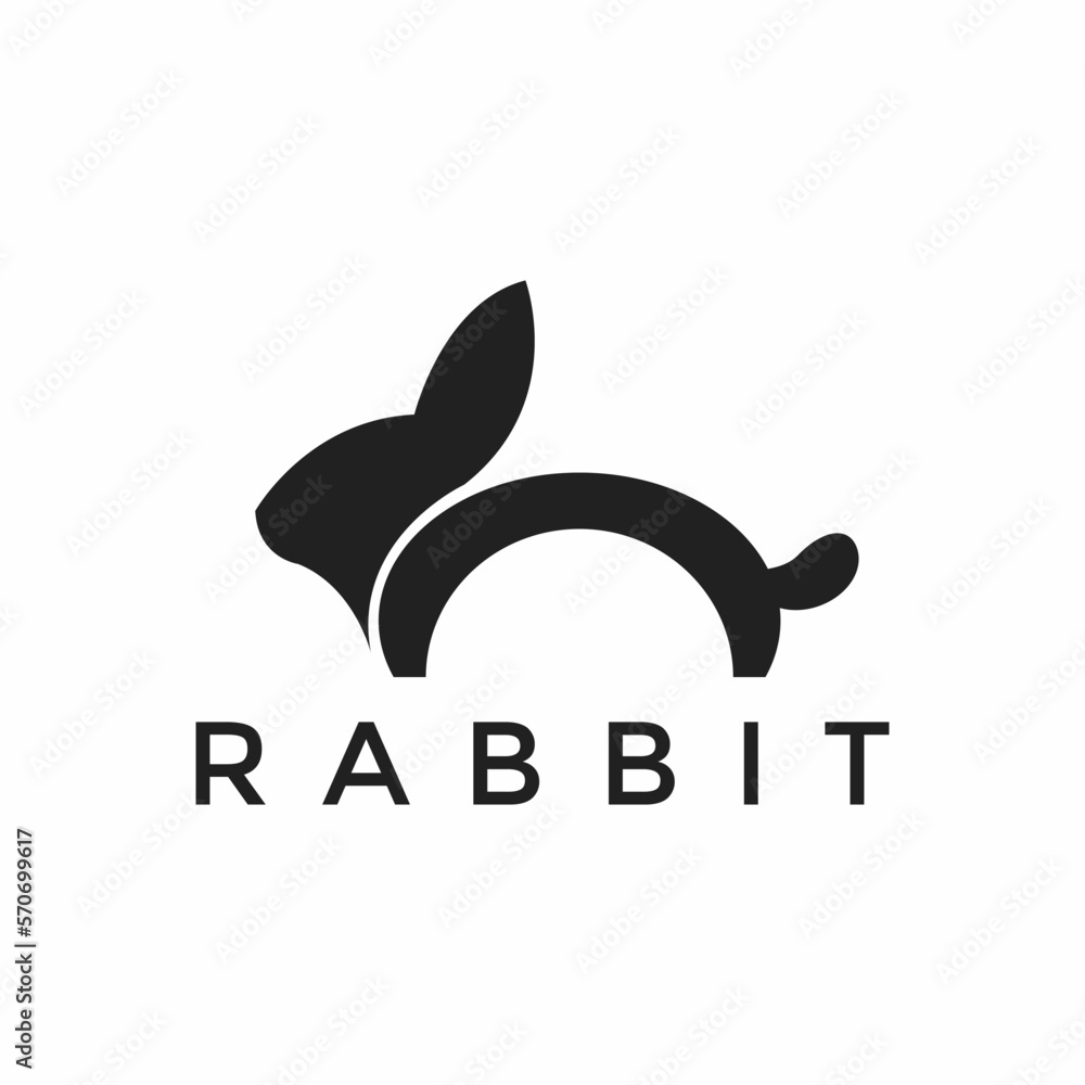 Obraz premium Rabbit logo template vector icon symbol illustration