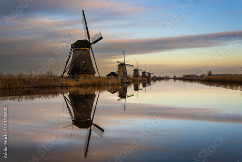 dutch windmill in the sunset