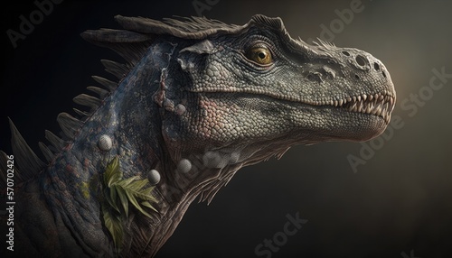 Portrait of a human as a reptilian dinosaur  super resolution  octane gender  high quality  intricate details  cinematic lighting  photography  photorealism 