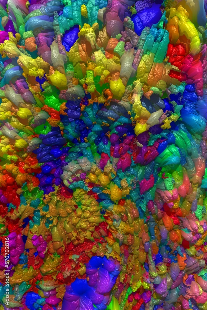 3d rendering illustration of abstract colorful surface background with realistic and detailed texture.