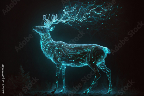 expecto patronum glowing ghost deer Generative AI Digital Illustration Part#110223