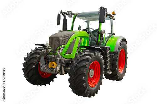 Modern agricultural tractor  front view