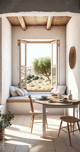 beautiful interior design  minimalist architecture  tiny house  natural materials  summer light  generative AI  finalized in Photoshop by me 