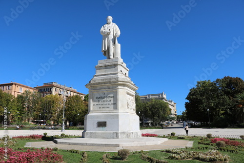 The Camillo Benso Count of Cavour in Ancona at Piazza Camillo Benso di Cavour, Italy  photo