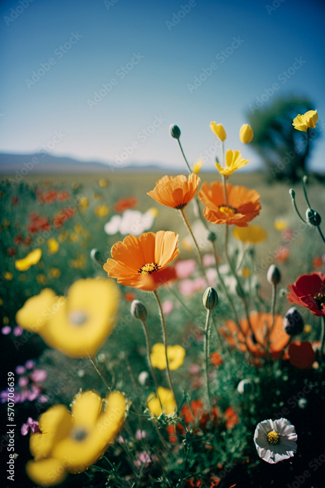 Obraz premium Summer meadows. Generative AI.