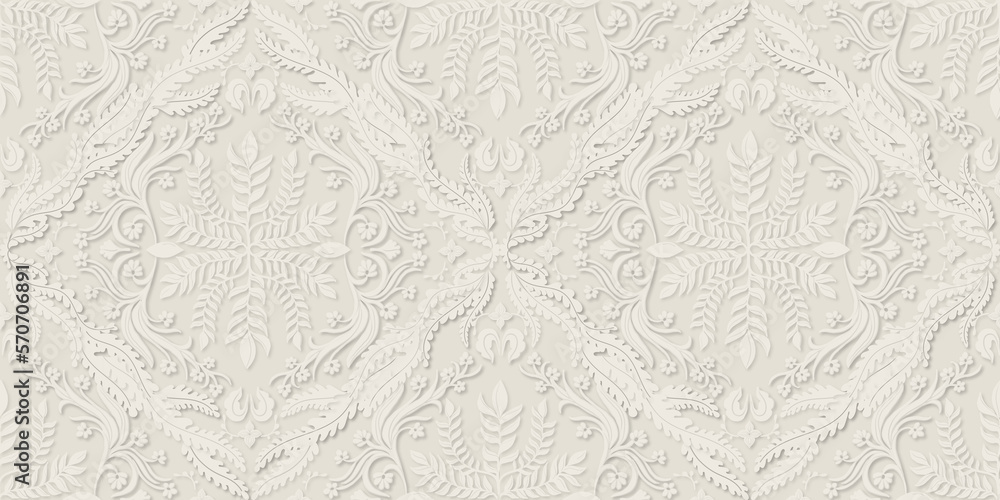 Soft, modern, romantic background design in tonal white with damask flowers. Great for use in presentations, banners, wallpapers, digital ads, book covers, valentine's day, festive, historic context. Soft, modern, romantic background design in tonal white with damask flowers. Great for use in presentations, banners, wallpapers, digital ads, book covers, valentine's day, festive, historic context.