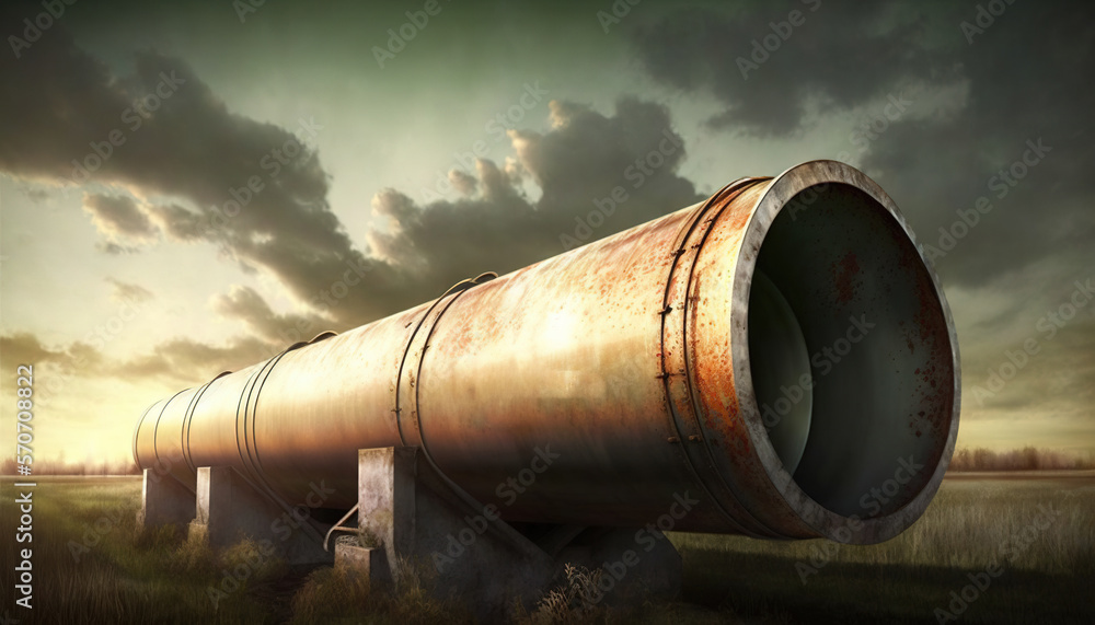  a large metal pipe sitting in a field under a cloudy sky with the word perfuul written on the side of it in white letters.
