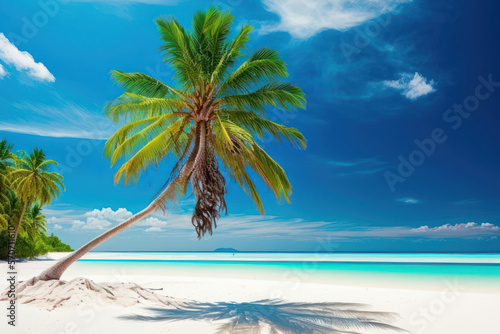 Beautiful colorful background for summer beach vacation as digital illustration (Generative AI) © senadesign