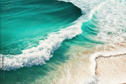 Wave at the sea. Summer sea surf beautiful tropical wave as a digital illustration (Generative AI)