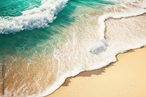 Wave at the sea. Summer sea surf beautiful tropical wave as a digital illustration  Generative AI 