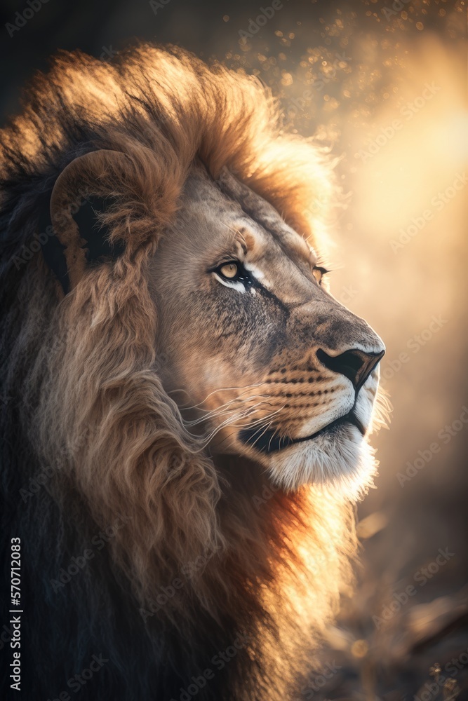 lion, animal, wild, head, leo, safari portrait