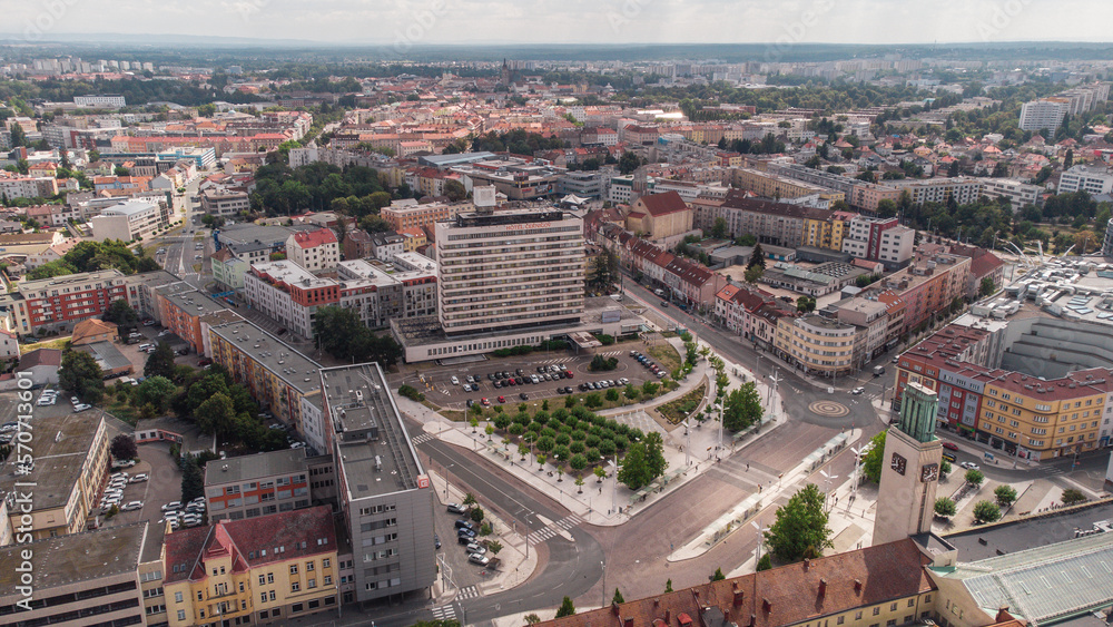 Hradec Kralove old town from above