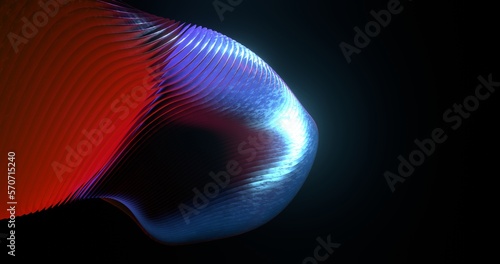 Cosmic mind, black hole, metaverse on a dark background with highlights fish scales, abstract illustration, 3d rendering