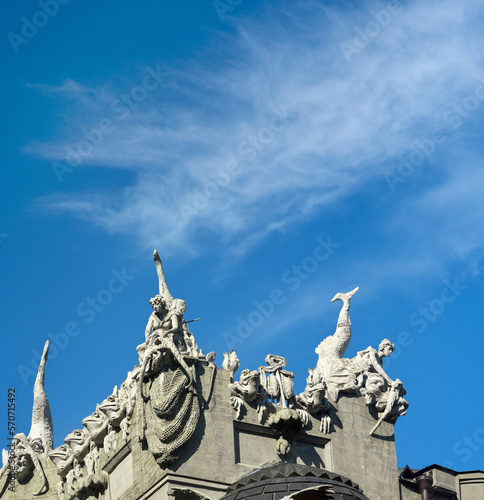 House with Chimaeras. Sculptures and decor photo