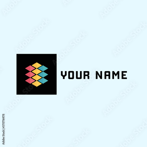 Logo IT Company, flat style logo.  text to edit