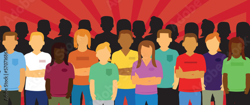 group of young adult unite diversity