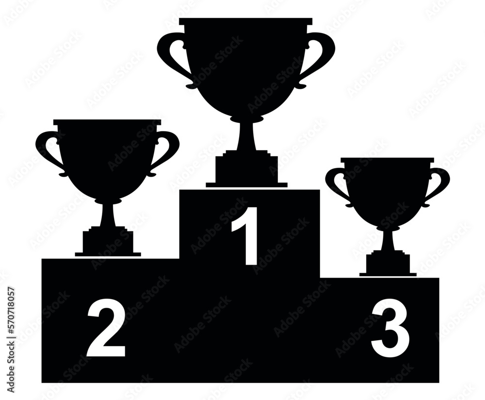 Vector Illustration Icon Of First, Second And Third Place Of The 