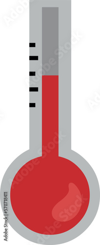 vector illustration of a thermometer with a high temperature measurement