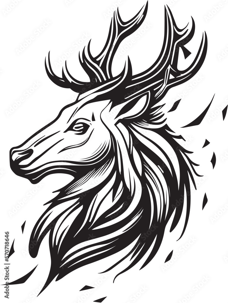Vector logo with an animal, heraldry, lines, black and white, no background, on a white background, emblem, isolated, branding, sign Vector logo with an animal, heraldry, lines, black and white, no background, on a white background, emblem, isolated, branding, sign