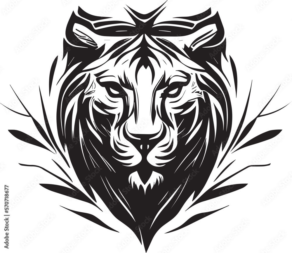 Vector logo with an animal, heraldry, lines, black and white, no background, on a white background, emblem, isolated, branding, sign Vector logo with an animal, heraldry, lines, black and white, no background, on a white background, emblem, isolated, branding, sign