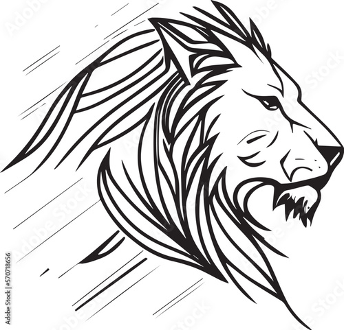Wallpaper Mural Vector logo with an animal, heraldry, lines, black and white, no background, on a white background, emblem, isolated, branding, sign Torontodigital.ca