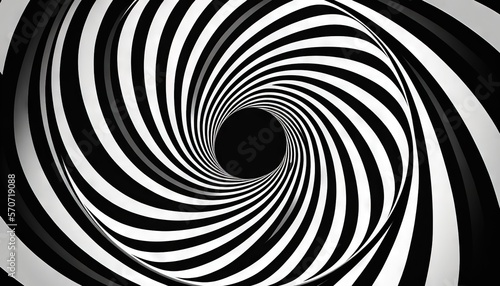  a black and white spiral design with a black hole in the middle of the center of the image is a black hole in the center of the image. generative ai