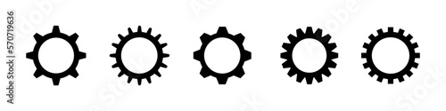 Set of simple gears icon.Gear wheels line black icons .Cogwheel machine gears.