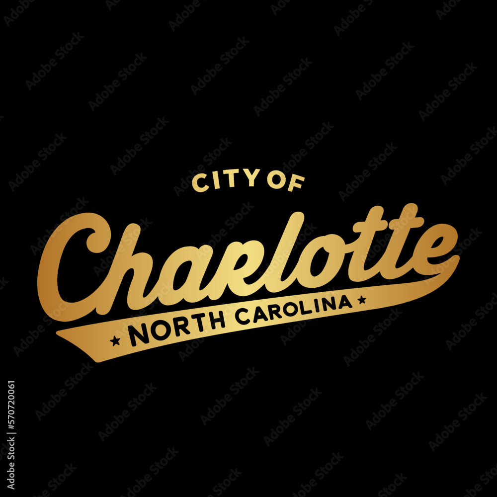 City of Charlotte lettering design. Charlotte, North Carolina typography design. Vector and illustration. City of Charlotte lettering design. Charlotte, North Carolina typography design. Vector and illustration.