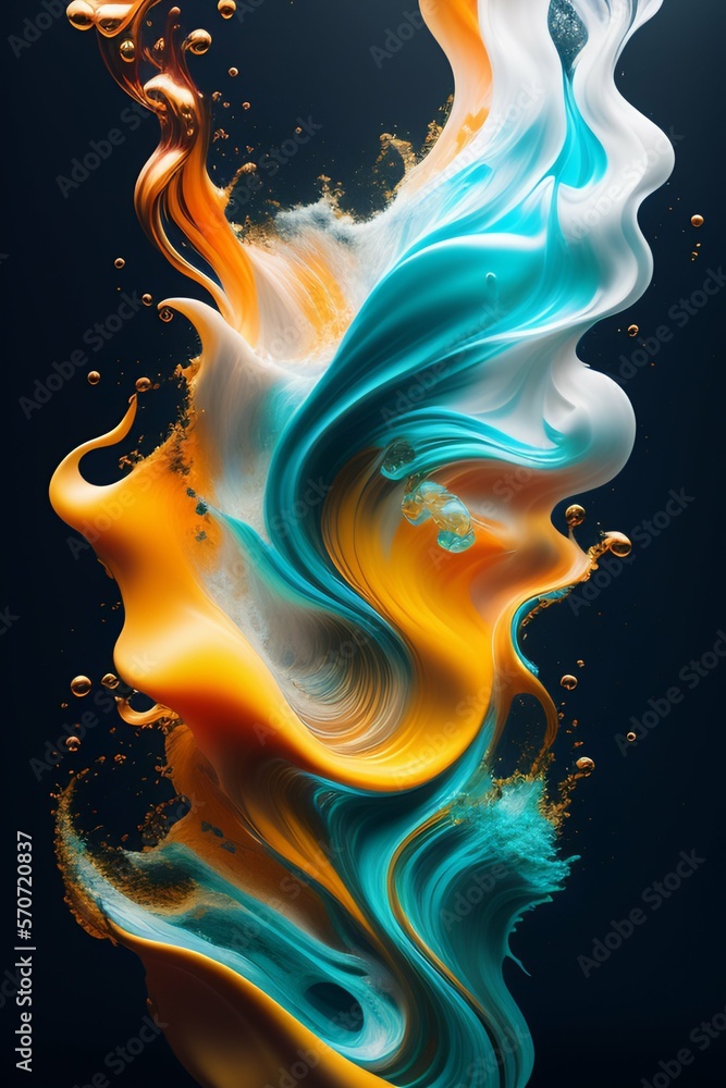 Illustration of a background with ultra realistic wrinkled paint splashes
